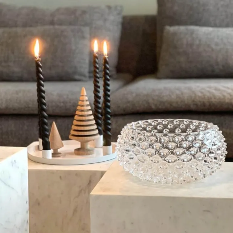 Hobnail skål 23 cm crystal