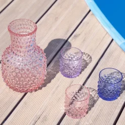 Hobnail vannglass 15 cl lavendel
