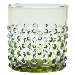 Hobnail vannglass 15 cl olivengrønn