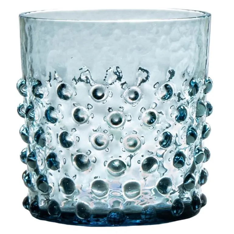 Hobnail vannglass 15 cl tåkeblå