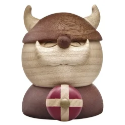 Holger Viking trefigur 7 cm gummitre/sapele/lønn