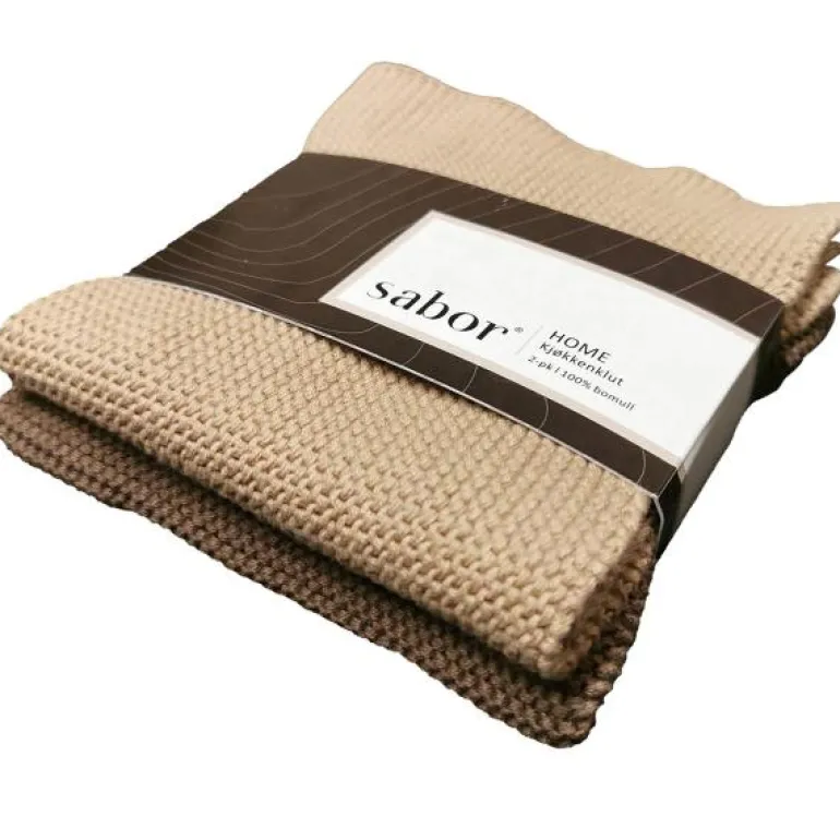 Home kjøkkenkluter 2 stk beige/brun