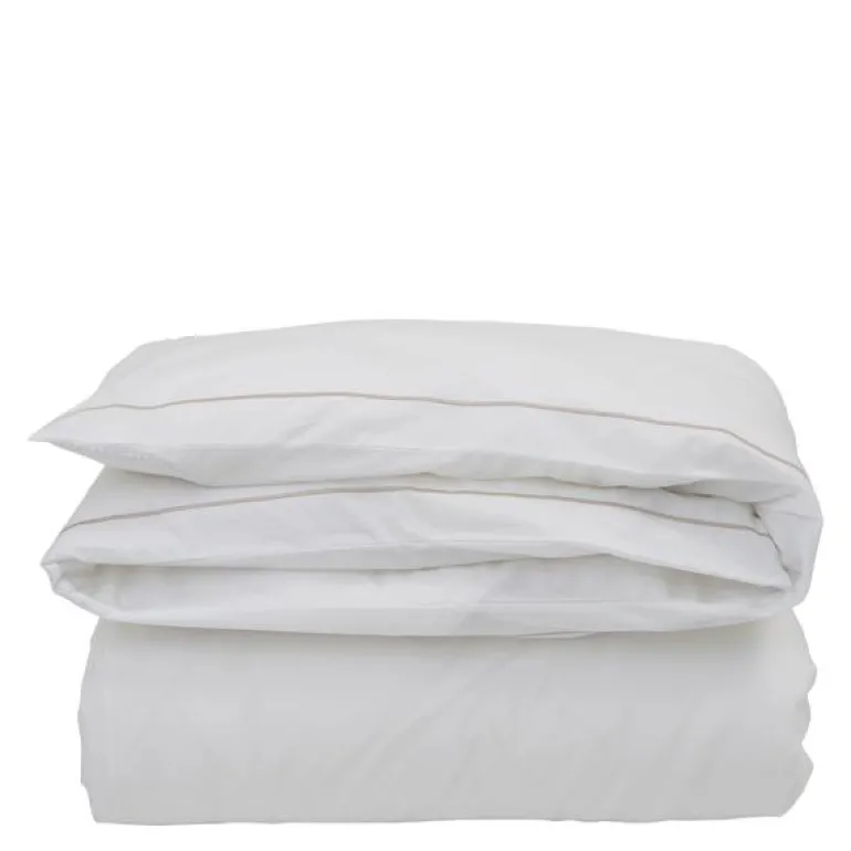 Hotel sengetøy percale 140x200 cm hvit/beige