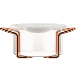 Hot pot glasskål m/stativ og silkonlokk 0,25L kobber