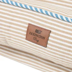 Hundeseng 45x60 cm beige/hvit/blå stripete