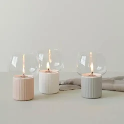 Hygge hurricane lyslykt grå