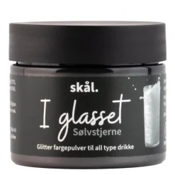 I glasset glitterfarge sølvstjerne