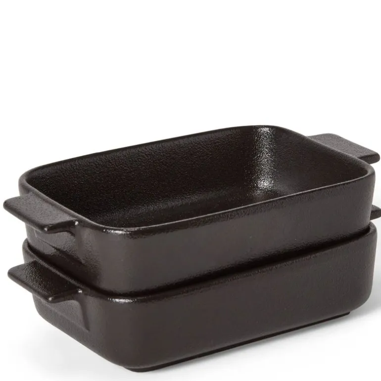Ildfast form porselen 19x11 cm 2 stk svart