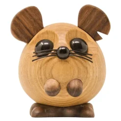 Ingolf mus trefigur 9 cm ask/valnøtt