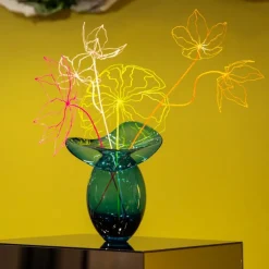 Iris vase 30 cm teal