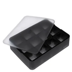 Isbitform terninger m/ lokk 4X4 cm svart