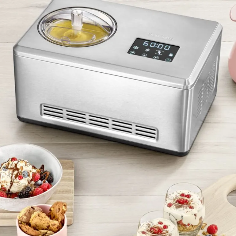 Iskremmaskin EZ7406 med yoghurtfunksjon og iskrembeholder 2 stk x 2L
