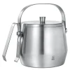 Isspann m/ lokk og tang rustfritt stål 1L 15x18 cm