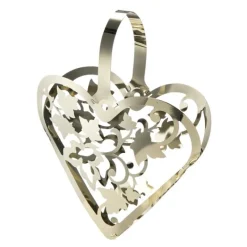 Istind ornament hjerte 12,5 cm gull