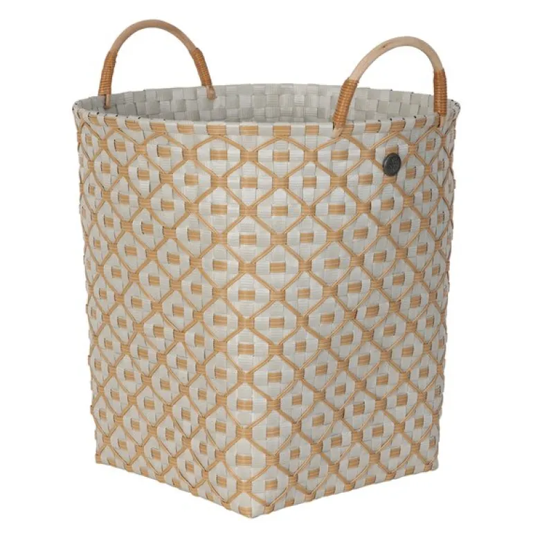 Ivy & Rose stor kurv m/håndtak 35x35 cm pale grey
