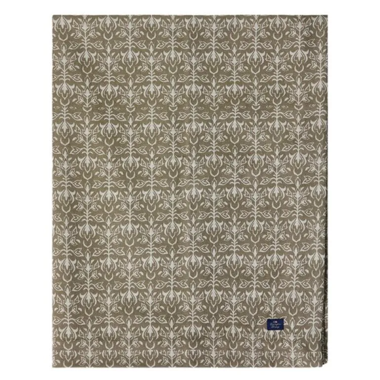 Jacquard duk 180x180 cm ornament beige/mørk oliven