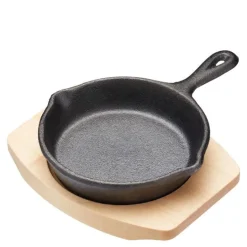 Jernpanne mini 11 cm med underlag svart