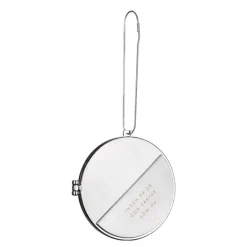 Julepynt medaljong m/fotoramme 7x7 cm farfar sølv