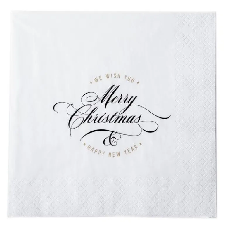Juleserviett merry christmas 40x40 cm
