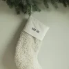 Julesokk teddy 35 cm GOD JUL kremhvit