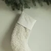 Julesokk teddy 35 cm kremhvit