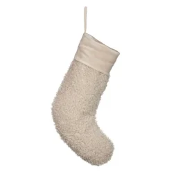 Julesokk teddy 35 cm kremhvit
