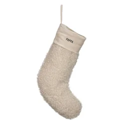 Julesokk teddy 35 cm PAPPA kremhvit