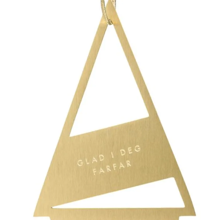 Juletrepynt Farfar 0,73x5,3 cm 14K gull