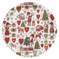 Julstök brett 31 cm rød