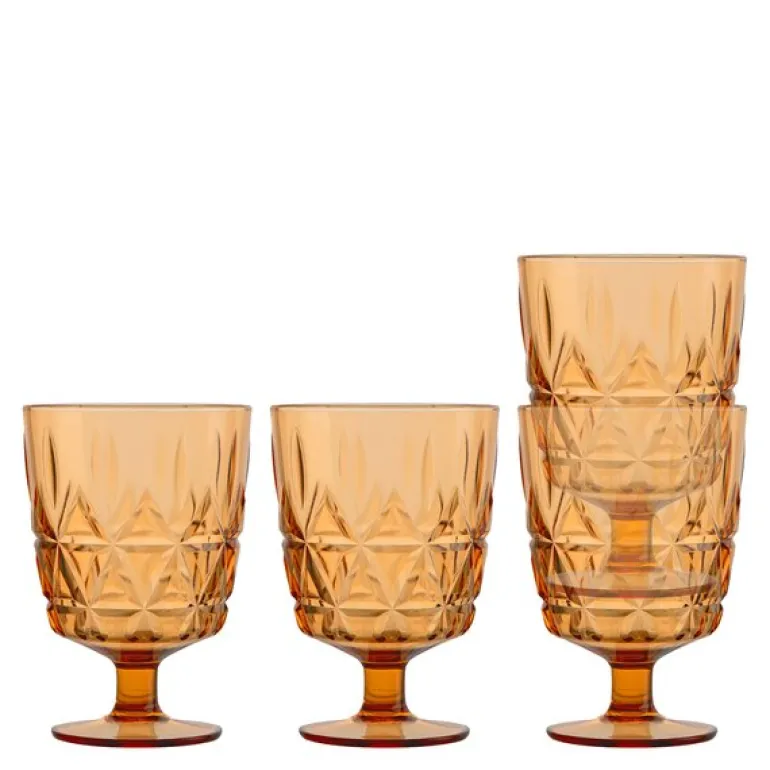 June picknick glass 30 cl 4 stk amber