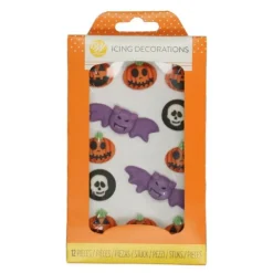 Kakepynt halloween royal icing 12 stk