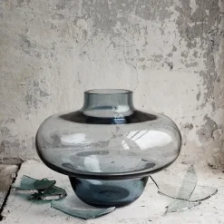 Kappa vase 16 cm grå