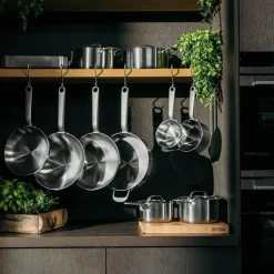 Kasserolle med lokk 14 cm/1L rustfritt stål