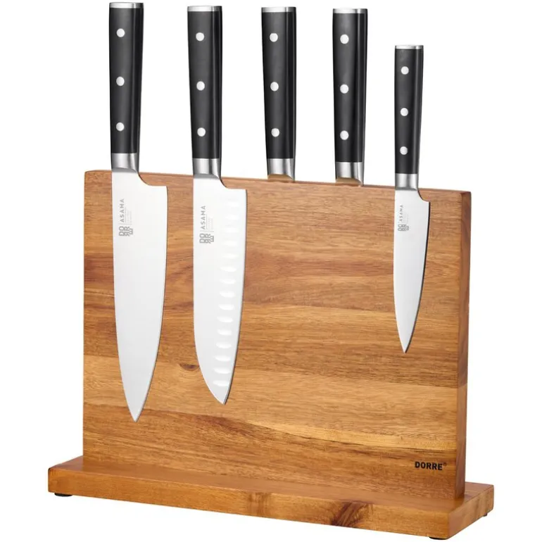 Kaya XL knivstativ magnet på 2 sider 34 cm akasie
