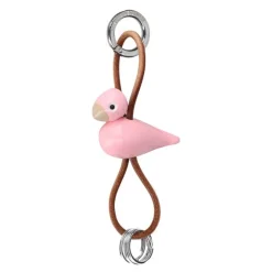 Kay Bojesen nøkkelring minifugl med lær rosa