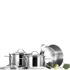 Kitchen Essentials grytesett 3 deler 1,8/2,8/3,5L med lokk blank