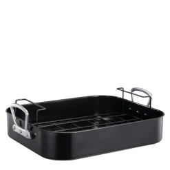 Kitchen Essentials ildfast form med håndtak 40x32x12 cm stål/svart