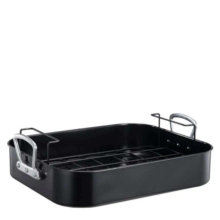 Kitchen Essentials ildfast form med håndtak 40x32x12 cm stål/svart