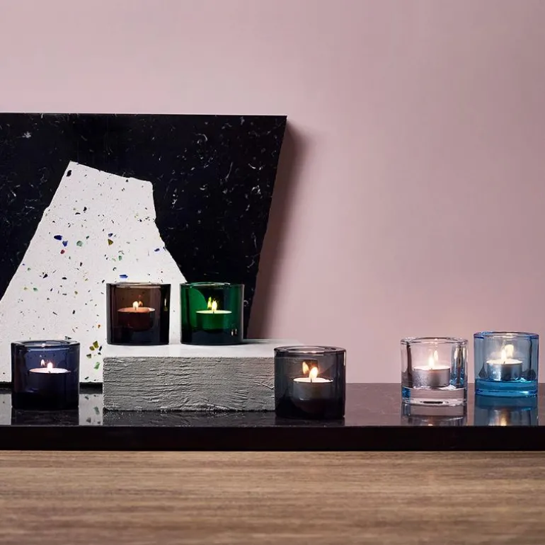 Kivi lyslykt 6 cm grå