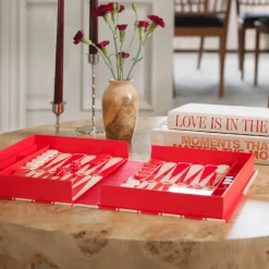 Klassisk backgammon Art of Backgammon rød/cream