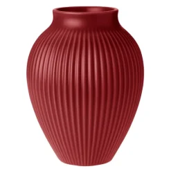 Knabstrup vase 20 cm ripple soft cherry red
