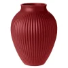 Knabstrup vase 27 cm ripple soft cherry red