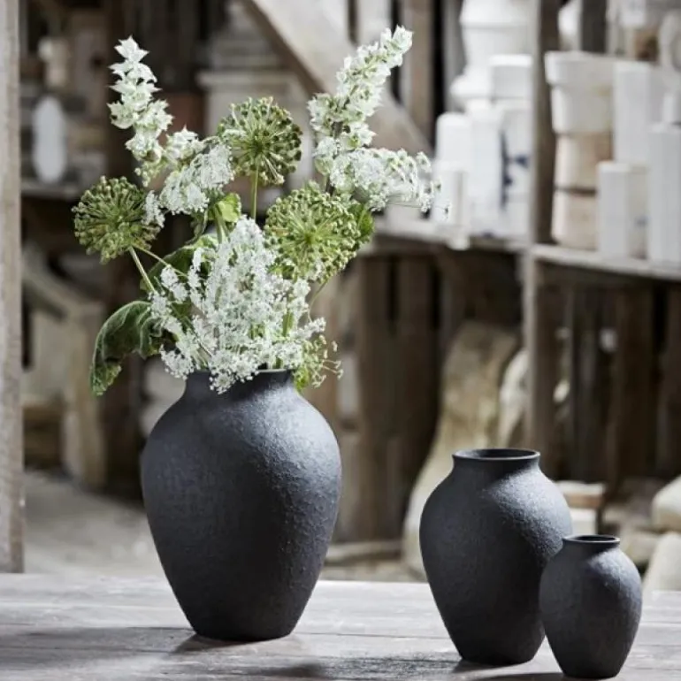 Knabstrup vase 12,5 cm svart