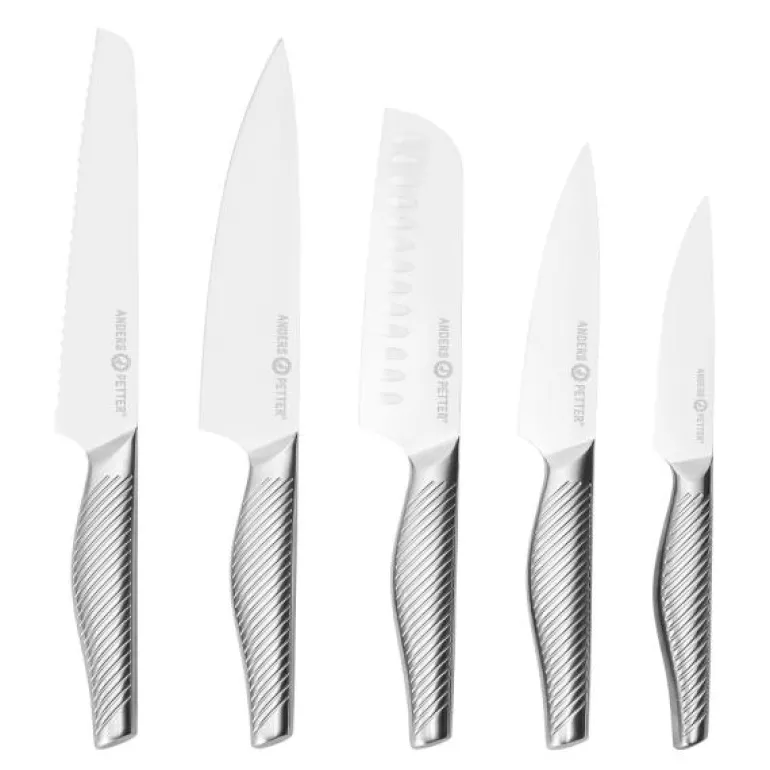 Knivsett 5 deler rustfritt stål