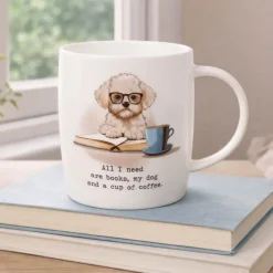 Krus 40 cl All I need is Books, Dog, Coffee