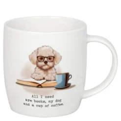Krus 40 cl All I need is Books, Dog, Coffee