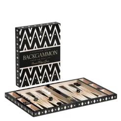 Lakkert backgammon svart