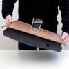 Laptray knebrett anti-slip 46x38 cm valnøtt/grå