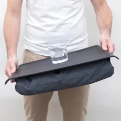 Laptray knebrett anti-slip 43x38 cm svart/grå