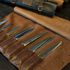 Leather knivveske 41 cm brun